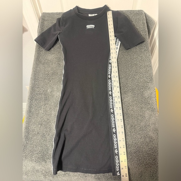 Adidas Bodycon Black Dress with Logo and Side Stripes - Picture 5 of 6